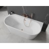 Mexen Oval+ laisvai stovinti prie sienos vonia 170 x 80 cm, balta, šepetėliu valyta vario perpylimas - 52681708000-65