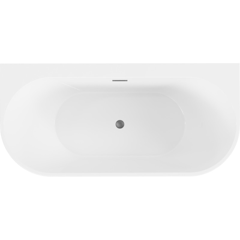 Mexen Oval+ laisvai stovinti prie sienos vonia 170 x 80 cm, balta, persipylimas gun gray šlifuotas - 52681708000-66