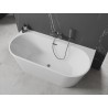 Mexen Oval+ laisvai stovinti prie sienos vonia 170 x 80 cm, balta, persipylimas gun gray šlifuotas - 52681708000-66