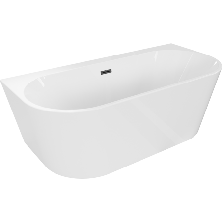 Mexen Oval+ laisvai stovinti prie sienos 170 x 80 cm vonia, balta, juodas perpylimas - 52681708000-70