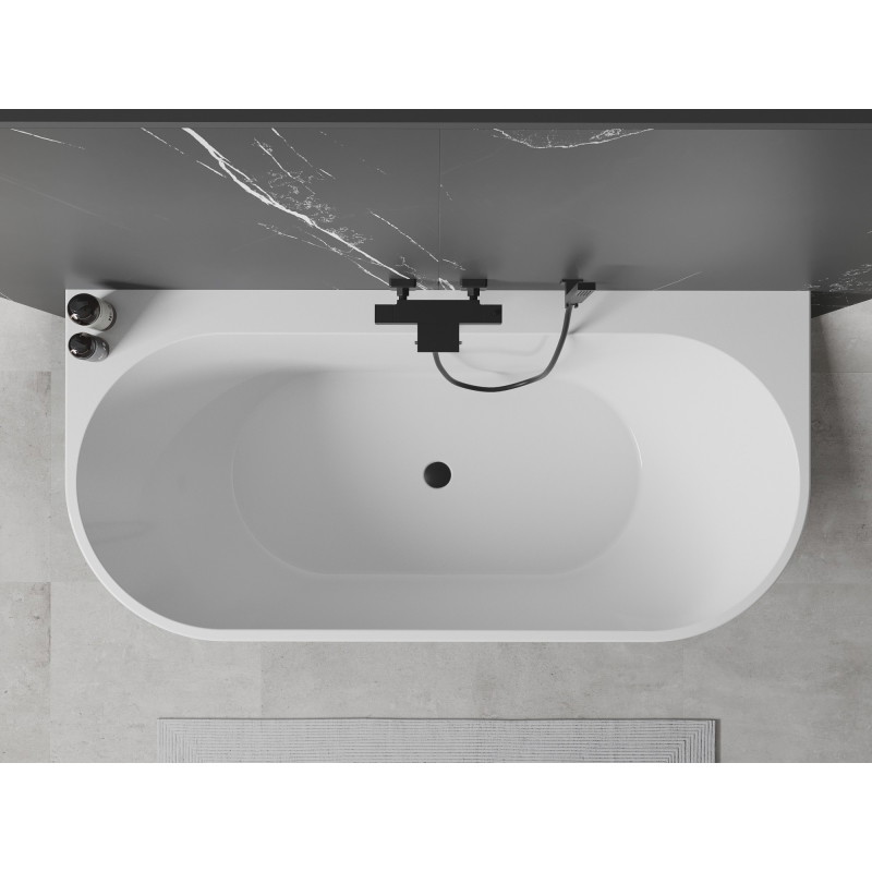 Mexen Oval+ laisvai stovinti ovali 170 x 80 cm, balta, per juoda - 52681708000-70