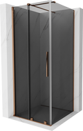 Mexen Velar stiklinės dušo kabinos stumdoma 120 x 120 cm, grafitas, rožinis auksas - 871-120-120-41-60