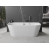 Mexen Oval+ laisvai statoma priglausta vonia 170 x 80 cm, balta, su gun metal persipylimu - 52681708000-95