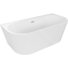Mexen Oval+ laisvai pastatoma prie sienos vonia 170 x 80 cm, balta, matinio nikelio perpildymo - 52681708000-97