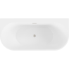 Mexen Oval+ laisvai pastatoma prie sienos vonia 170 x 80 cm, balta, matinio nikelio perpildymo - 52681708000-97