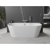 Mexen Oval+ laisvai pastatoma prie sienos vonia 170 x 80 cm, balta, matinio nikelio perpildymo - 52681708000-97