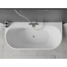 Mexen Oval+ laisvai pastatoma prie sienos vonia 170 x 80 cm, balta, matinio nikelio perpildymo - 52681708000-97