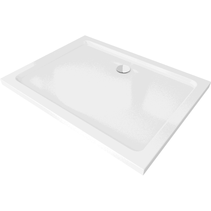 Mexen Flat stačiakampis plonas dušo padėklas 130 x 90 cm, baltas, chrominis sifonas - 40109013