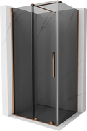Mexen Velar stumdomos dušo durys 140 x 90 cm, grafitas, rausvas auksas - 871-140-090-41-60