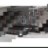 Mexen Velar stumdomos dušo durys 140 x 90 cm, grafitas, rausvas auksas - 871-140-090-41-60