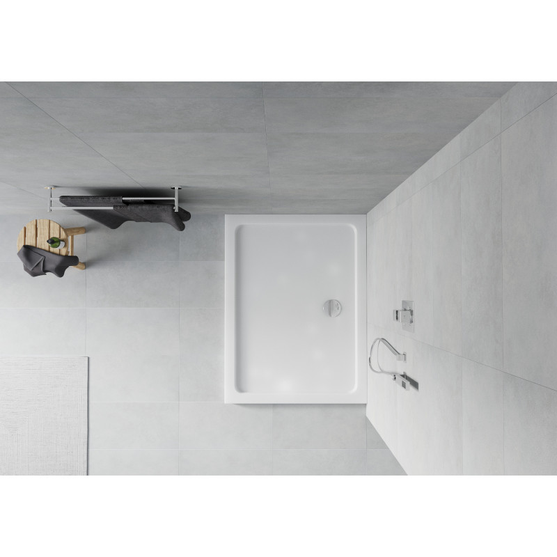 Mexen Flat stačiakampis dušo padėklas slim 120 x 90 cm, baltas, chromo sifonas - 40109012