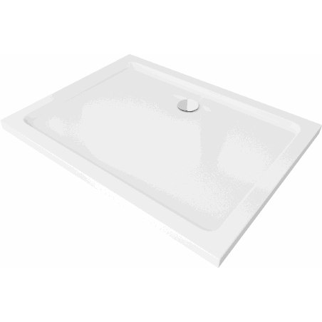 Mexen Flat stačiakampis dušo padėklas slim 100 x 90 cm, baltas, chromuotas sifonas - 40109010