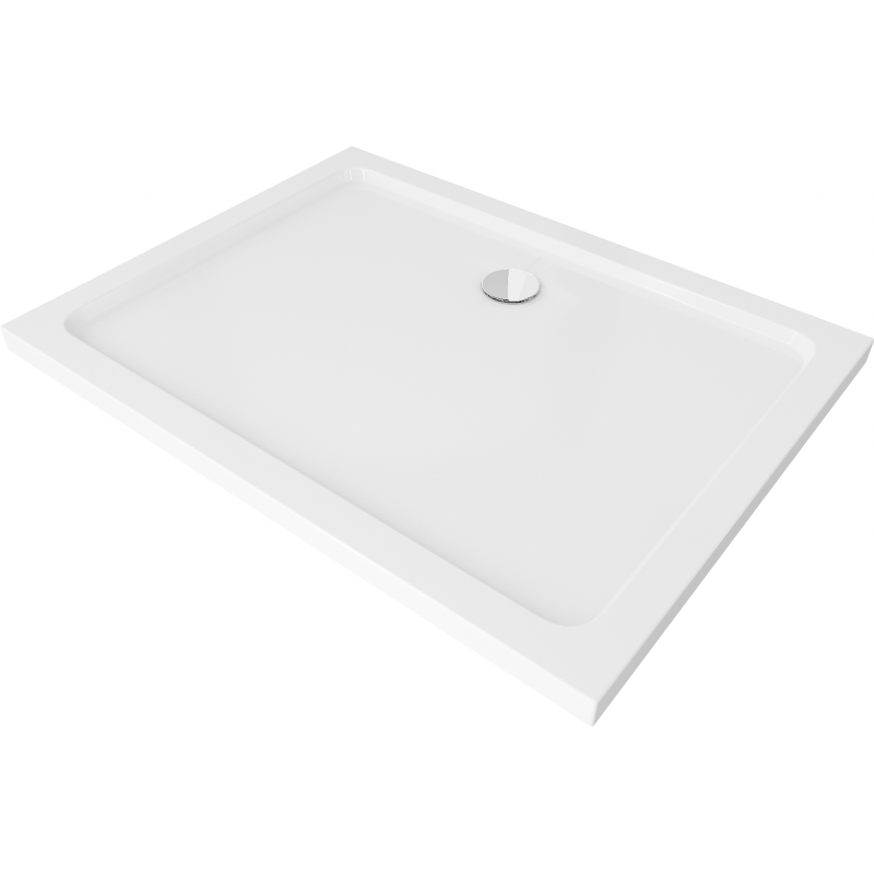 Mexen Flat stačiakampis dušo padėklas slim 120 x 80 cm, baltas, chromuotas sifonas - 40108012