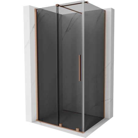 Mexen Velar stumdomas dušo kambarys 120 x 70 cm, grafitas, šlifuotas varis - 871-120-070-41-65