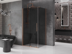 Mexen Velar stumdomas dušo kambarys 120 x 70 cm, grafitas, šlifuotas varis - 871-120-070-41-65