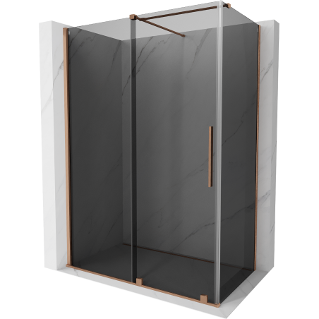 Mexen Velar Stumdomas Dušo Kambarys 140 x 85 cm, grafitas, šlifuotas varis - 871-140-085-41-65