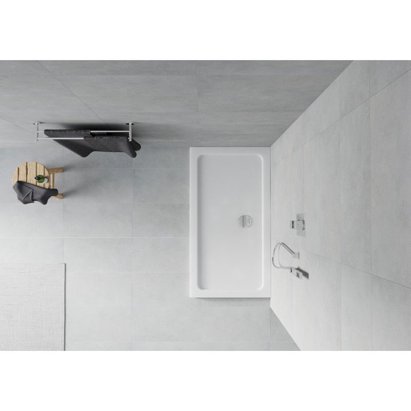 Mexen Flat stačiakampis dušo padėklas slim 130 x 70 cm, baltas, sifonas chromuotas - 40107013