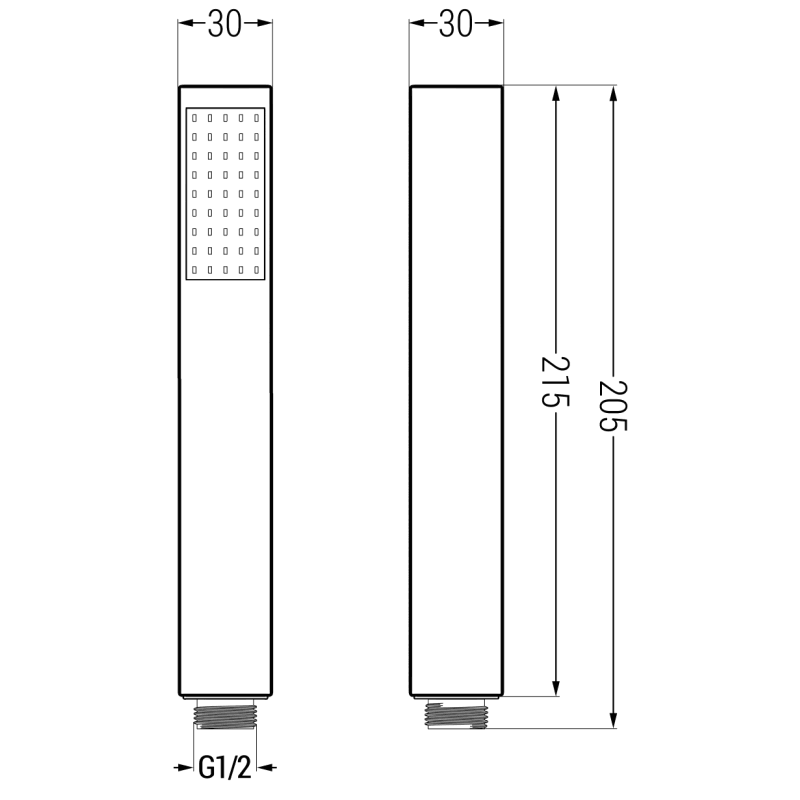Mexen R-77 dušo rankena 1-funkcinė, juoda - 79577-70