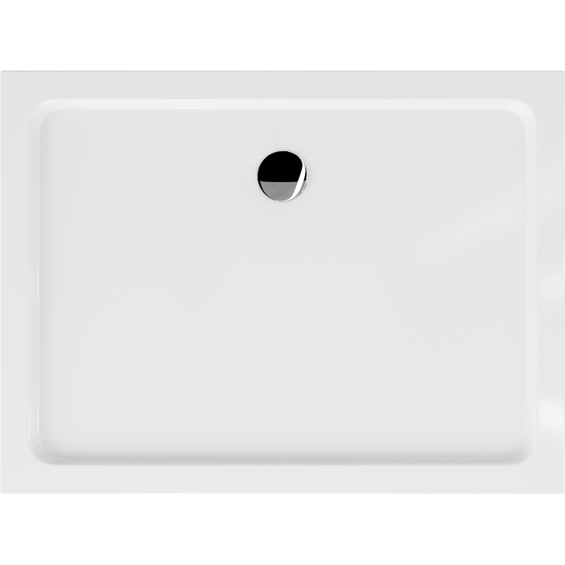 Mexen Flat stačiakampė dušo padėklas slim 130 x 100 cm, baltas, sifonas chromas - 40101013