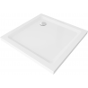 Mexen Flat kvadratinis dušo padėklas slim 100 x 100 cm, baltas, chrominis sifonas - 40101010