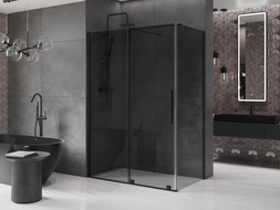 Mexen Velar slankiojantis dušo kabina 140 x 85 cm, grafitas, juoda - 871-140-085-41-70