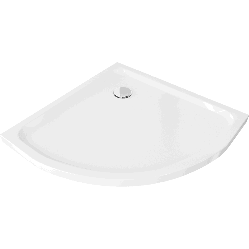 Mexen Flat pusapvalė slim dušo padėklas 70 x 70 cm, baltas, chrom sifonas - 41107070