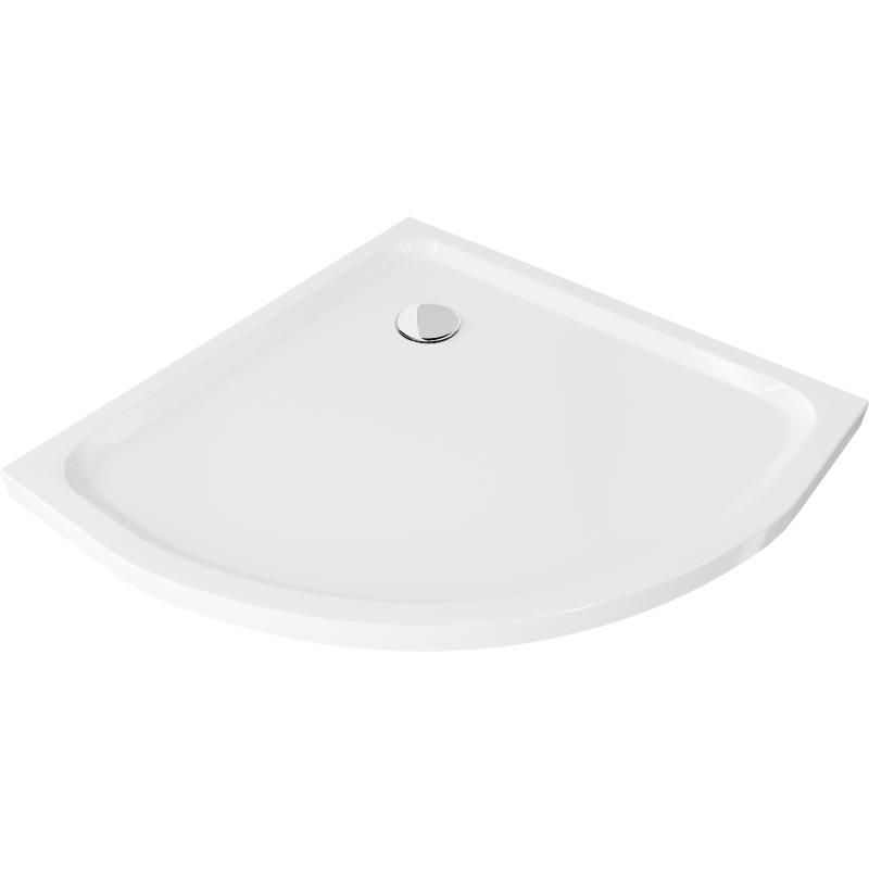 Mexen Flat pusapvalis dušo padėklas slim 80 x 80 cm, baltas, chromo sifonas - 41108080