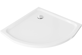 Mexen Flat pusapvalis dušo padėklas slim 80 x 80 cm, baltas, chromo sifonas - 41108080