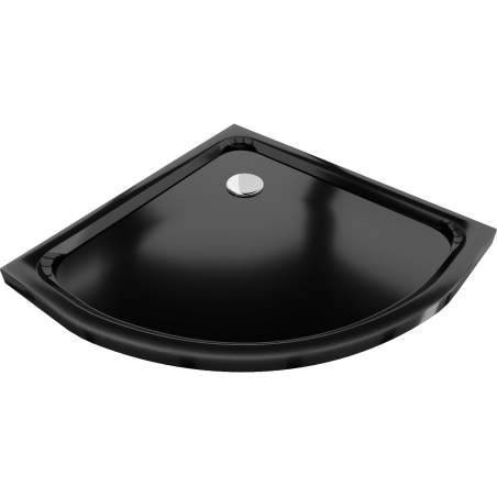 Mexen Flat apskritiminis dušo padėklas slim 70 x 70 cm, juodas, chromuotas sifonas - 41707070