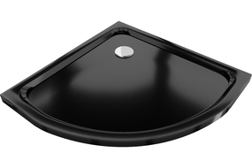 Mexen Flat apskritiminis dušo padėklas slim 70 x 70 cm, juodas, chromuotas sifonas - 41707070