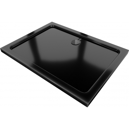 Mexen Flat stačiakampis slim dušo padėklas 120 x 80 cm, Juoda, sifonas Juoda - 40708012B