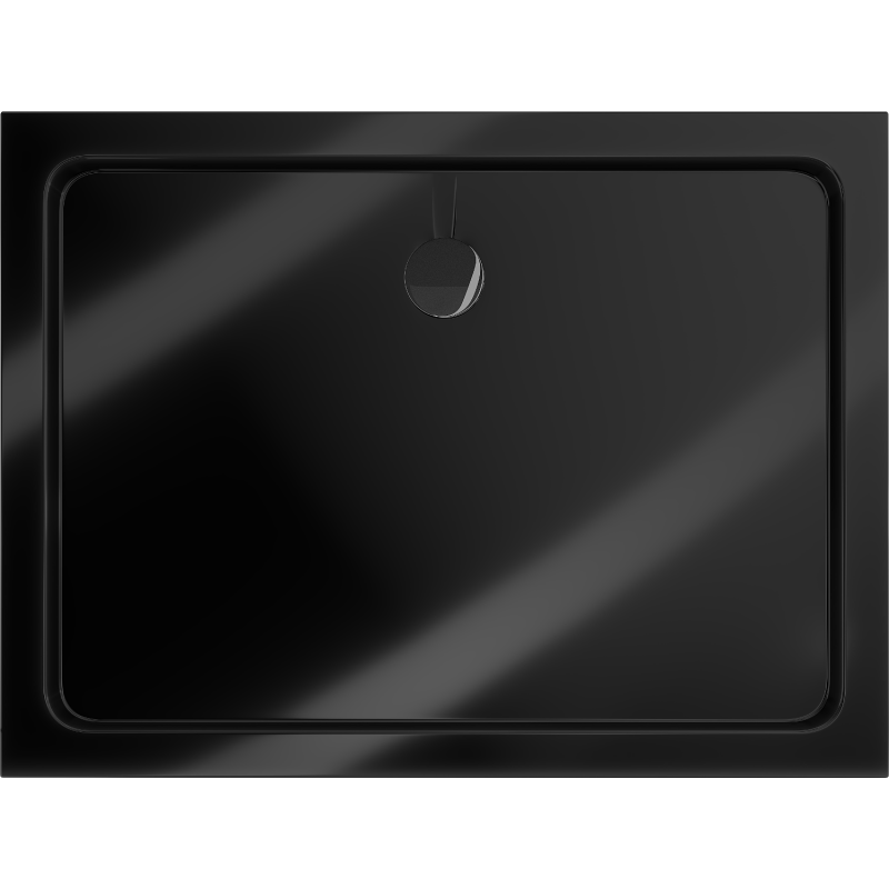 Mexen Flat stačiakampė plonas dušo padėtis 120 x 80 cm, juoda, sifonas juodas - 40708012B