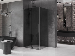 Mexen Velar stumdomas dušo kabinas 100 x 80 cm, grafitas, gun metal - 871-100-080-41-95