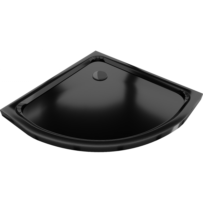 Mexen Flat pusapvalis dušo padėklas slim 70 x 70 cm, juodas, juodas sifonas - 41707070B