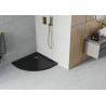 Mexen Flat pusapvalė slim dušo padėklas 70 x 70 cm, juodas, sifonas auksinis - 41707070G