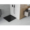 Mexen Flat kvadratinis dušo padėklas slim 80 x 80 cm, juodas, sifonas juodas - 40708080B