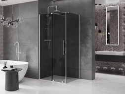 Mexen Velar stumdomas dušo kabinas 140 x 90 cm, grafitas, šlifuotas nikelis - 871-140-090-41-97