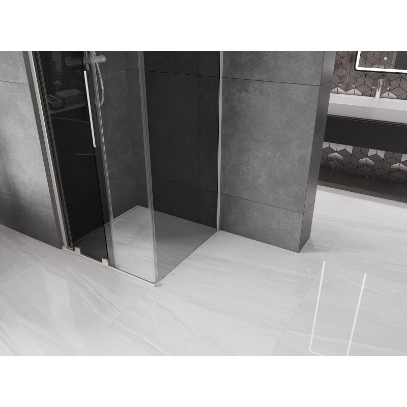 Mexen Velar stumdomoji dušo kabina 120 x 120 cm, grafitas, šlifuotas nikeliu - 871-120-120-41-97