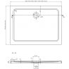 Mexen Flat stačiakampis slim dušo padėklas 90 x 70 cm, Balta, sifonas Juoda - 40107090B