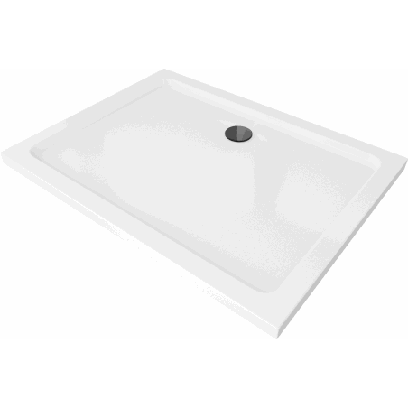 Mexen Flat stačiakampis dušo padėklas slim 80 x 70 cm, baltas, juodas sifonas - 40107080B