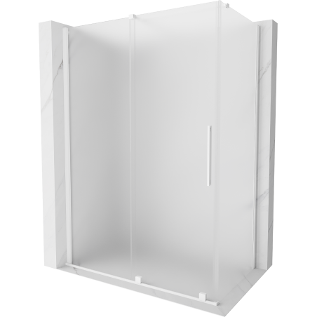 Mexen Velar slenkantis dušo kabina 150 x 75 cm, matinė, balta - 871-150-075-31-20