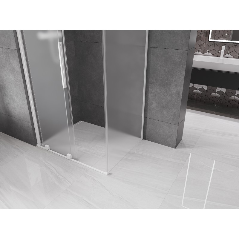 Mexen Velar 140 x 90 cm slankiojanti dušo kabina, matinė, balta - 871-140-090-31-20