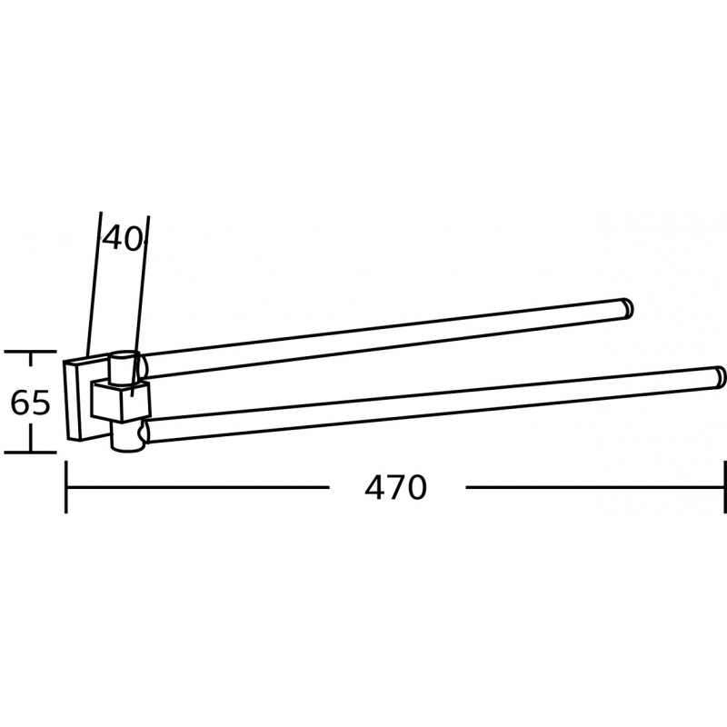 Mexen Rufo dvigubas pasukamas rankšluosčių laikiklis, juodas - 7050925-70