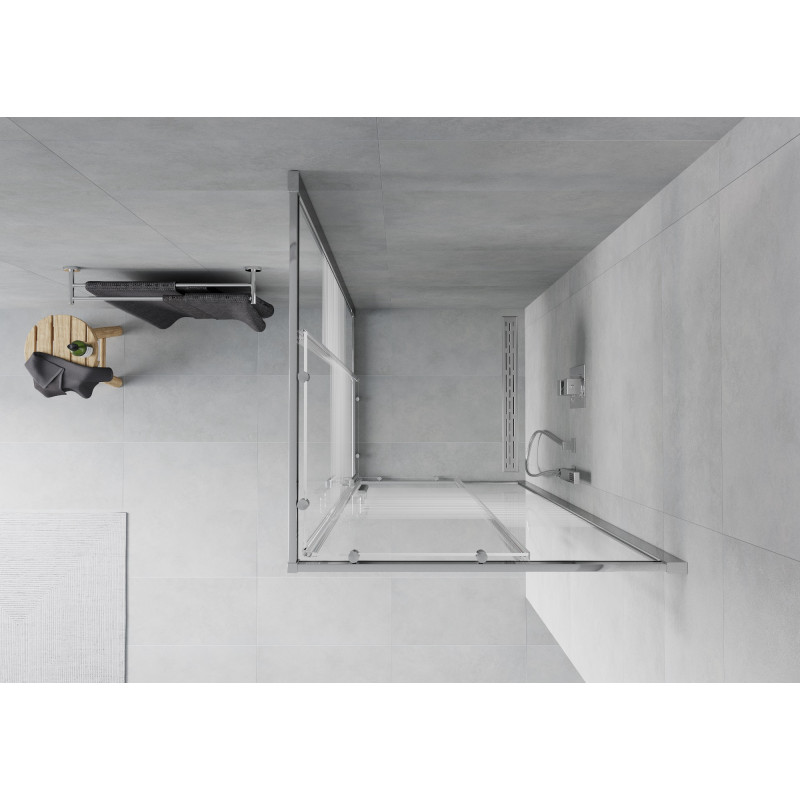 Mexen Rio Kvadratinė dušo kabina 70 x 70 cm, baltos juostos, chromas - 860-070-070-01-20