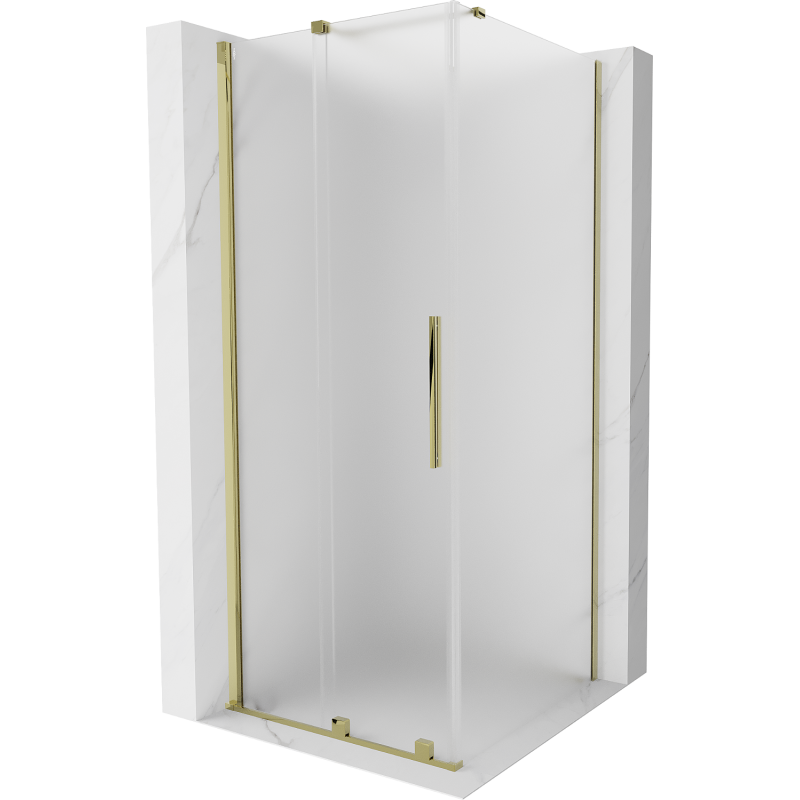 Mexen Velar stumdomos dušo kabina 100 x 100 cm, matinė, auksinė - 871-100-100-31-50