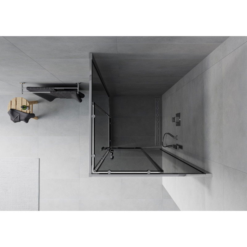Mexen Rio kvadratinis dušo kabina 80 x 80 cm, grafitas, chromas - 860-080-080-01-40