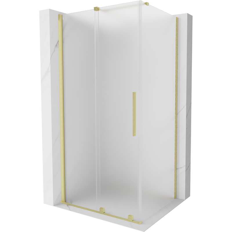 Mexen Velar stumdomas dušo kampas 120 x 100 cm, šerkšnas, auksinis šlifuotas - 871-120-100-31-55