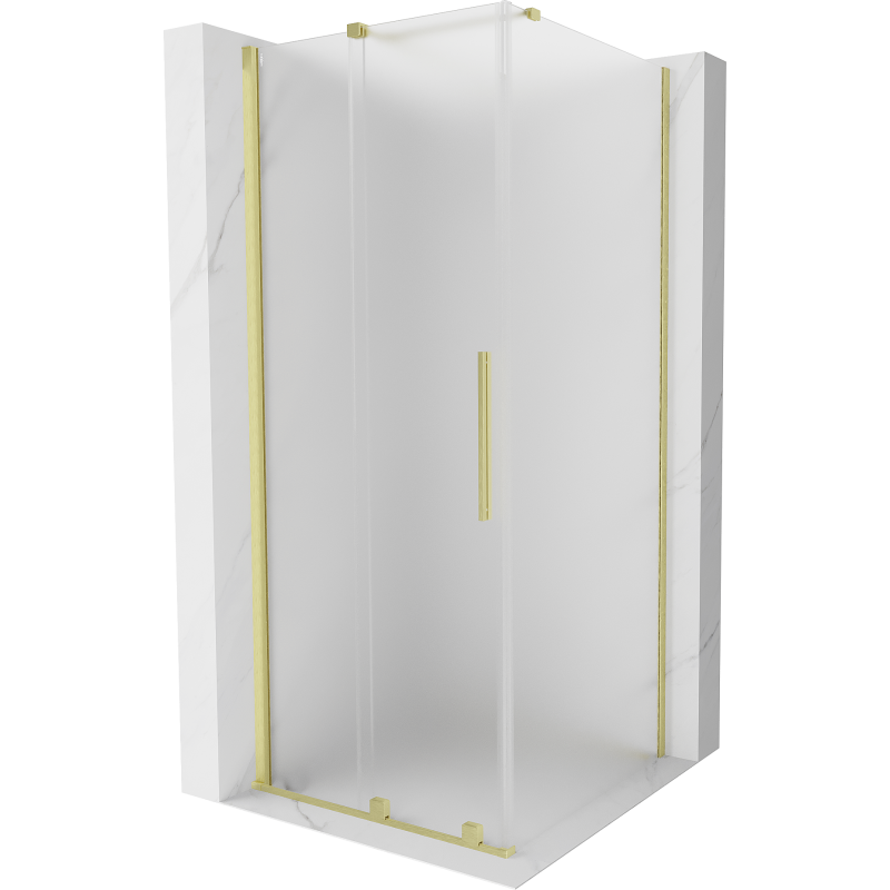 Mexen Velar stumdomas dušo kabinas 120 x 120 cm, matinis stiklas, šlifuotas auksas - 871-120-120-31-55