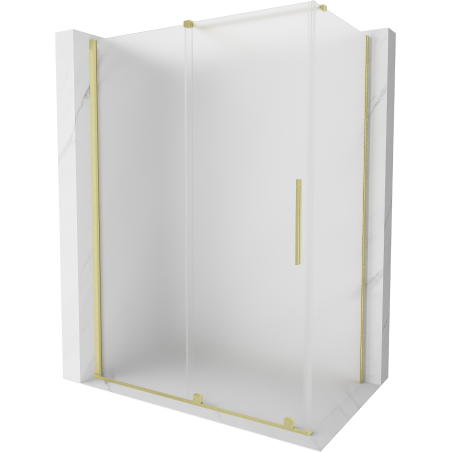 Mexen Velar stumdomos dušo durys 130 x 75 cm, matinės, auksinės šlifuotos - 871-130-075-31-55
