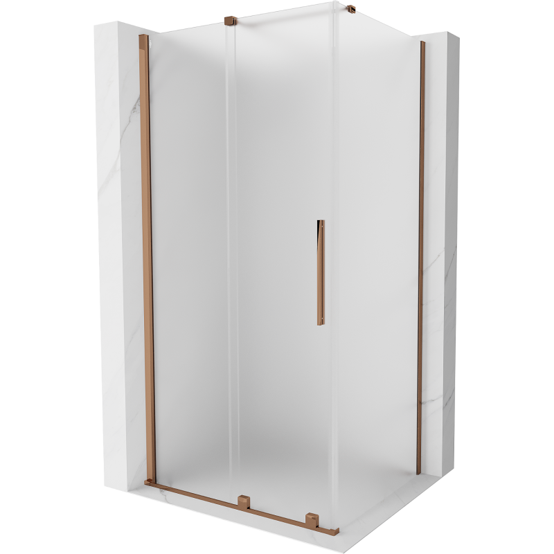 Mexen Velar slankiojančios dušo kabinos 110 x 85 cm, matinės, rožinis auksas - 871-110-085-31-60